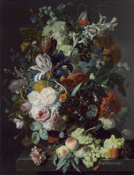 Classical Flowers Painting - Still Life with Flowers and Fruit 2 Jan van Huysum classical flowers